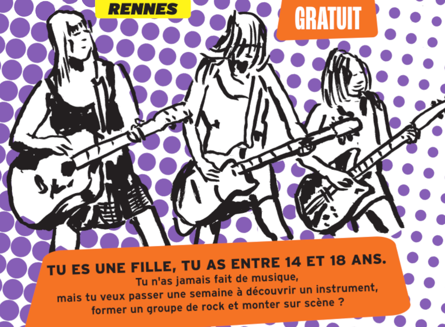 Détail du flyer girls rock Camp